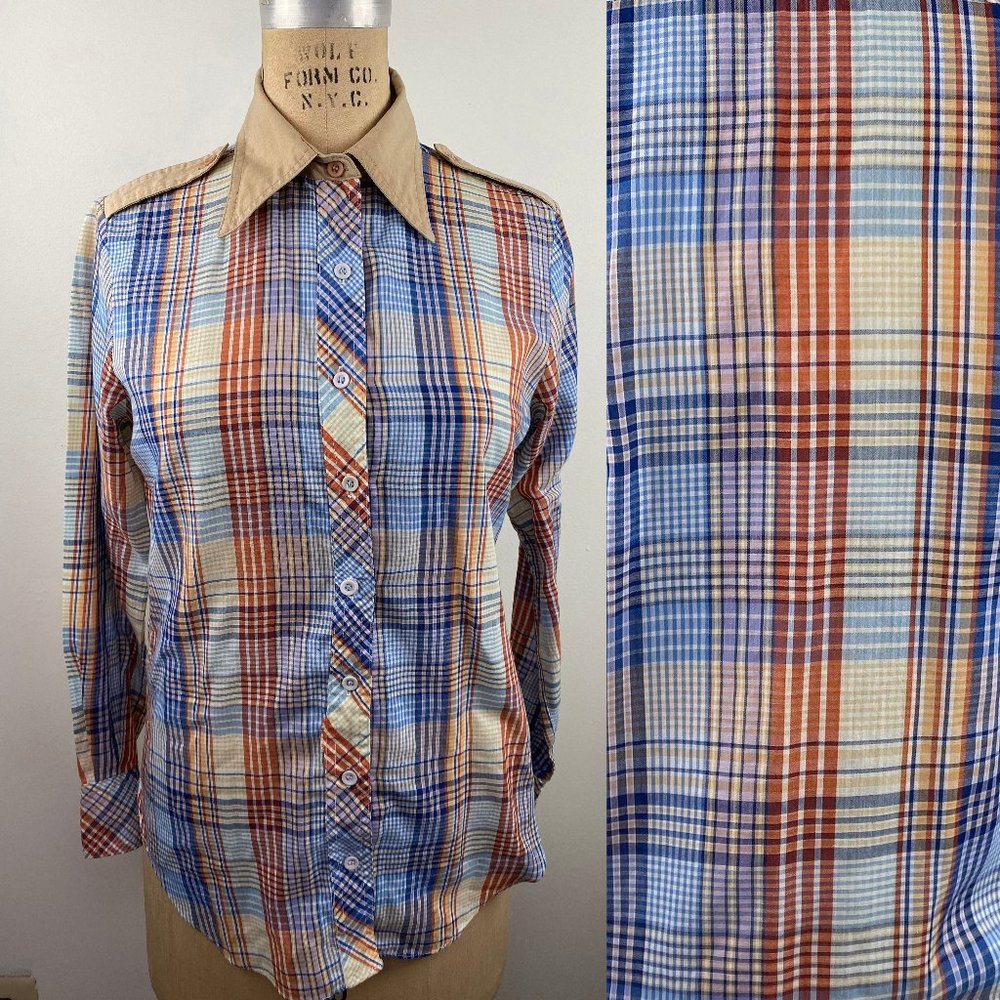 Vintage 1970s Autumn Limerix Hukapoo Plaid Shirt